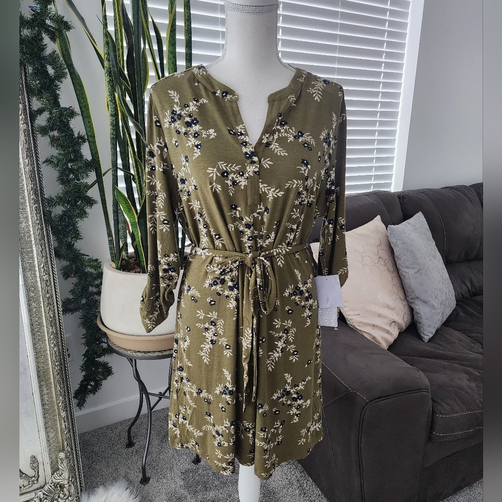 Stitch Fix Daniel Rainn Harlow Shirt Knit Dress Size Large. New. Olive shirt du